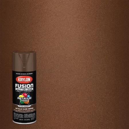 Short Cuts Krylon Fusion All-In-One Metallic Dark Copper Paint+Primer Spray Paint 12 oz K02767007